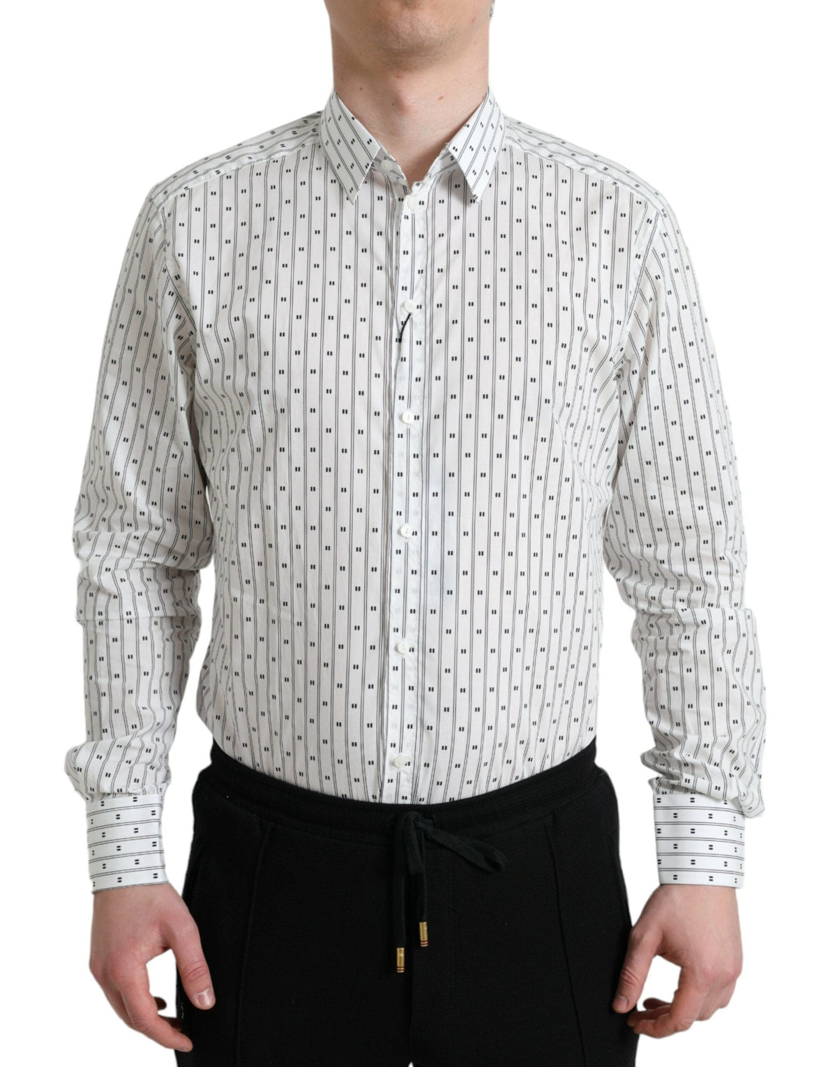 Chemise habillée slim en coton blanc élégante Dolce &amp; Gabbana