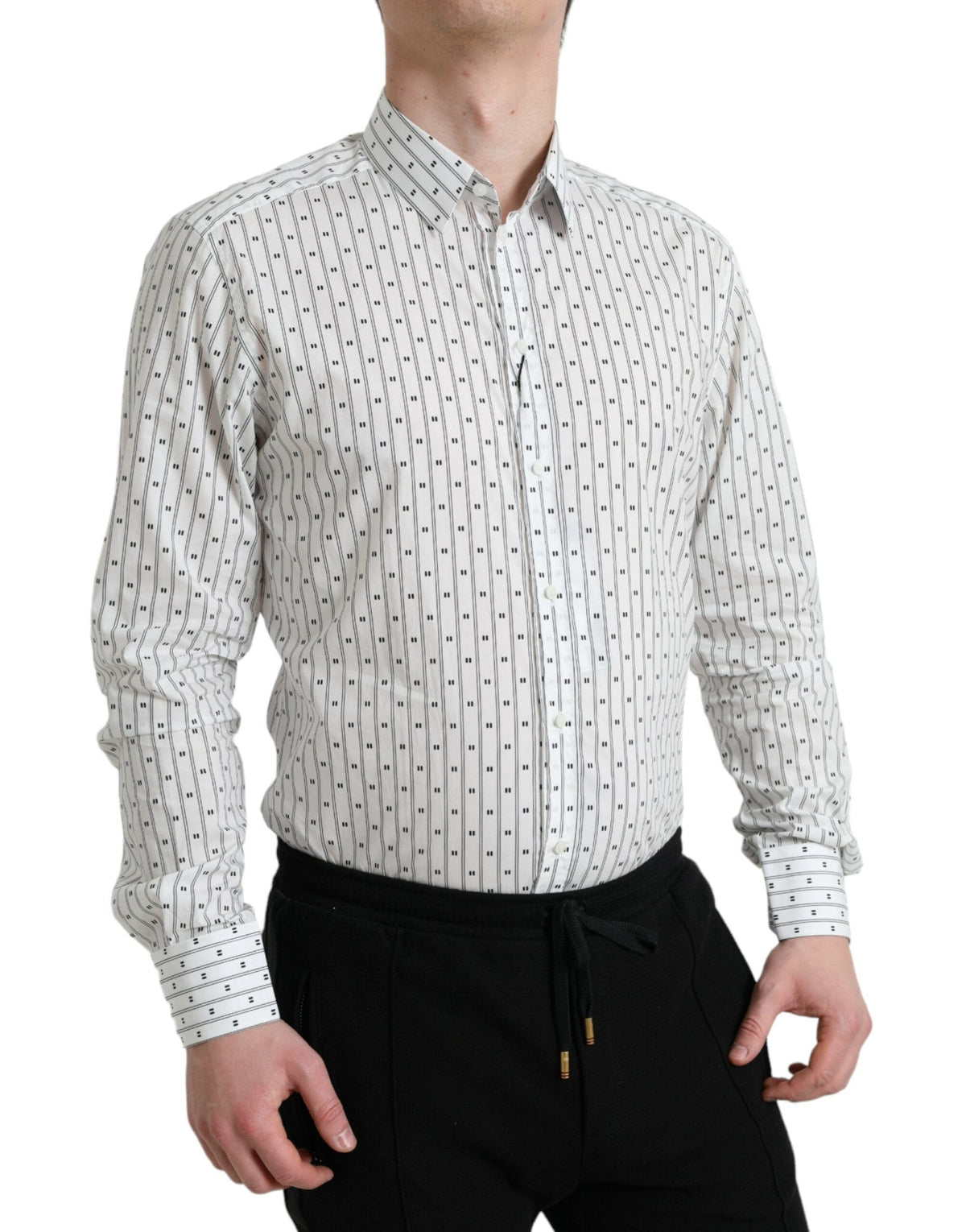 Chemise habillée slim en coton blanc élégante Dolce &amp; Gabbana