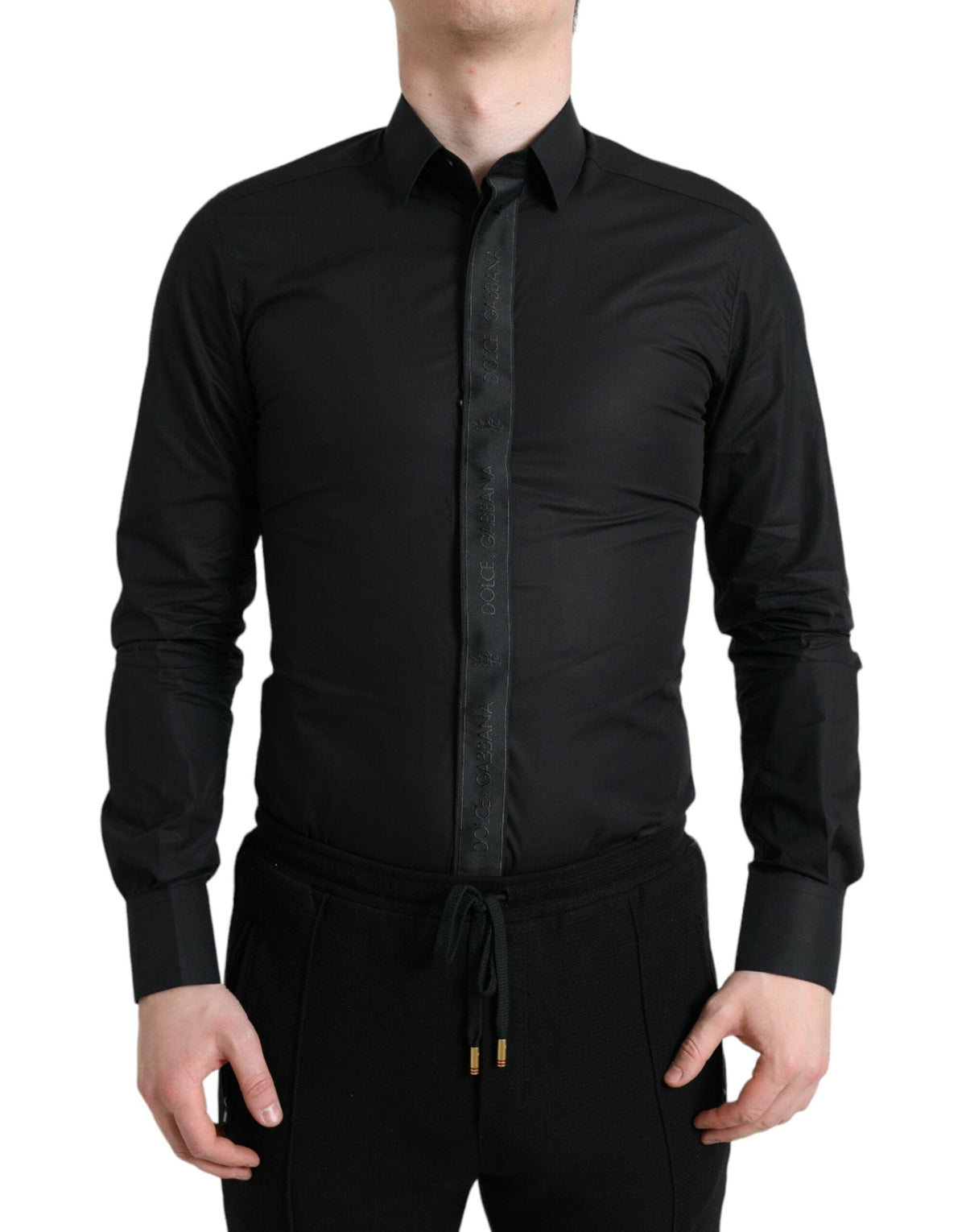 Chemise habillée slim noire élégante Dolce &amp; Gabbana