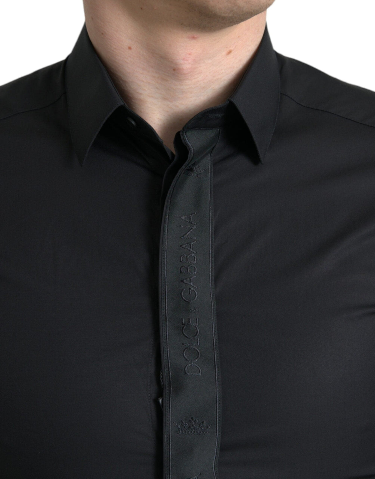 Chemise habillée slim noire élégante Dolce &amp; Gabbana