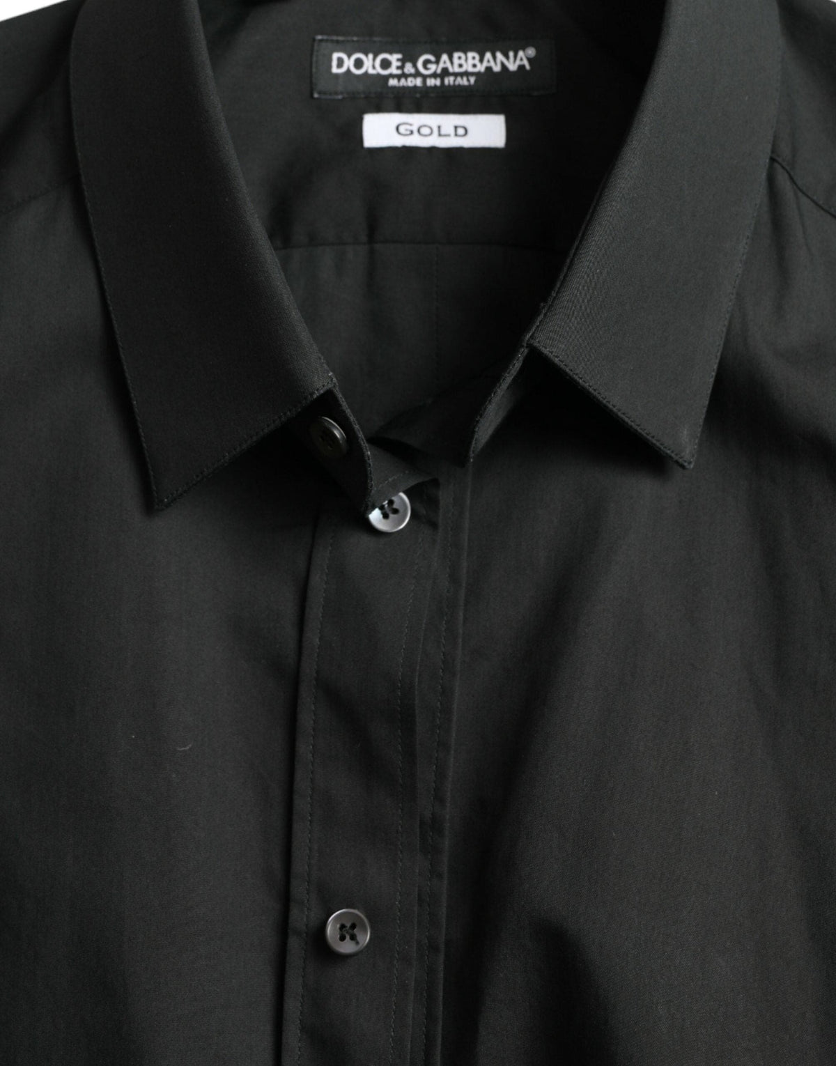 Chemise habillée en soie mélangée noire élégante Dolce &amp; Gabbana