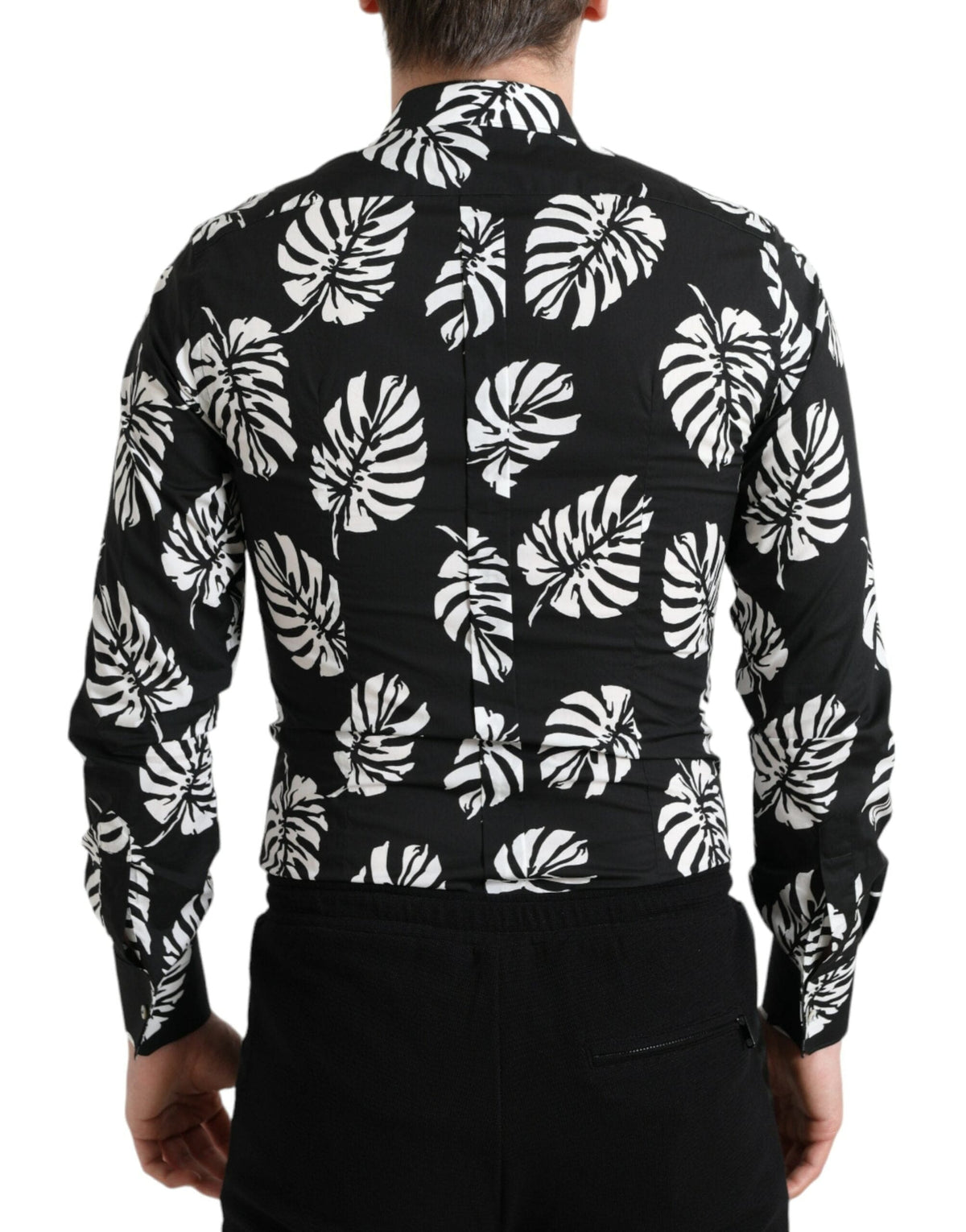 Camisa de vestir elegante de corte entallado con estampado de hojas de Dolce &amp; Gabbana