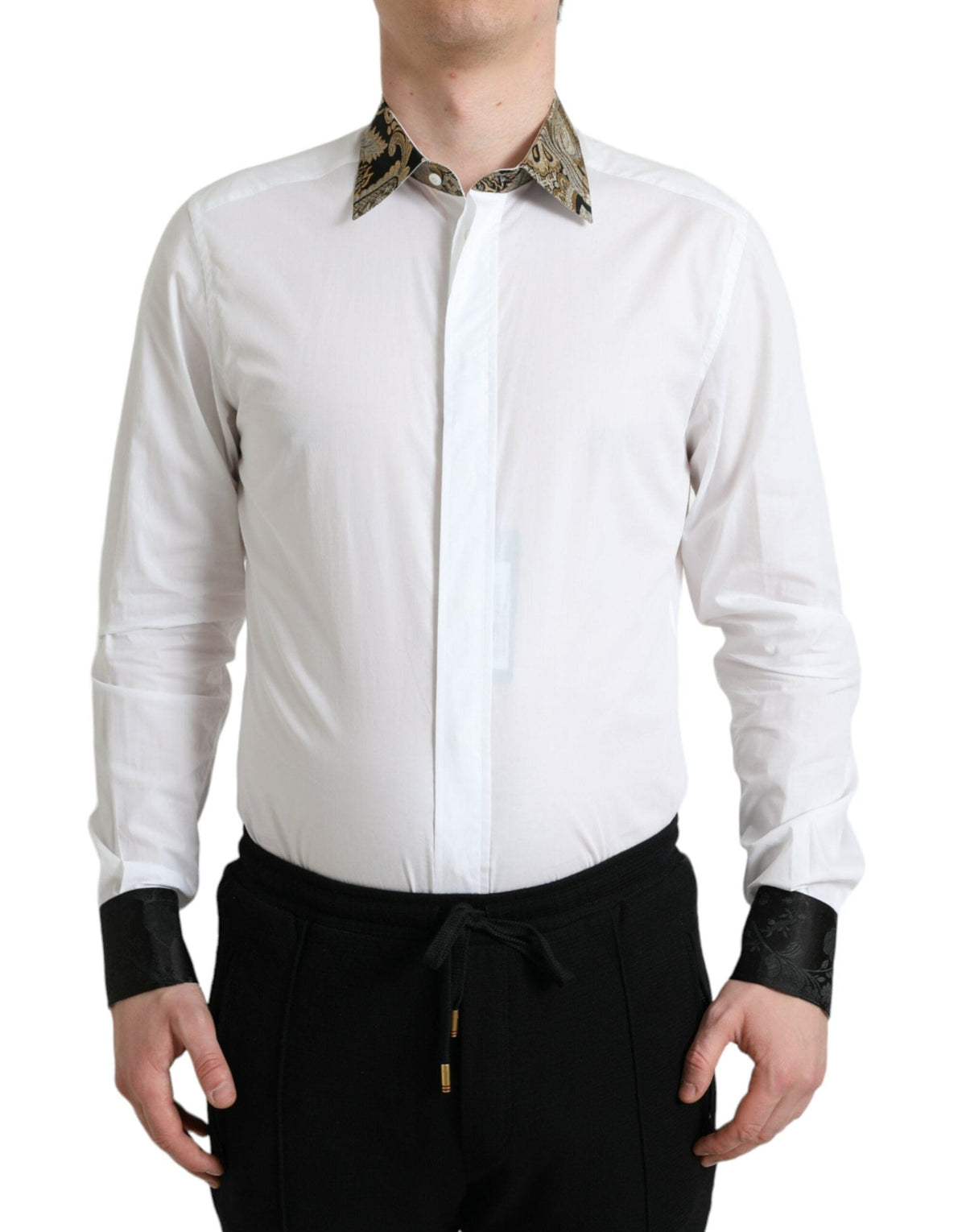 Camisa elegante con detalles dorados de Dolce &amp; Gabbana