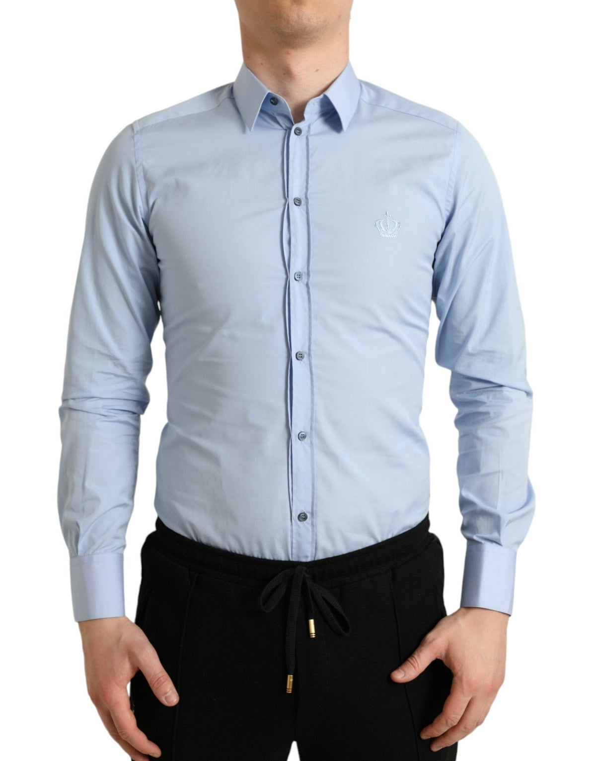 Chemise habillée élégante bleu ciel coupe slim Dolce &amp; Gabbana