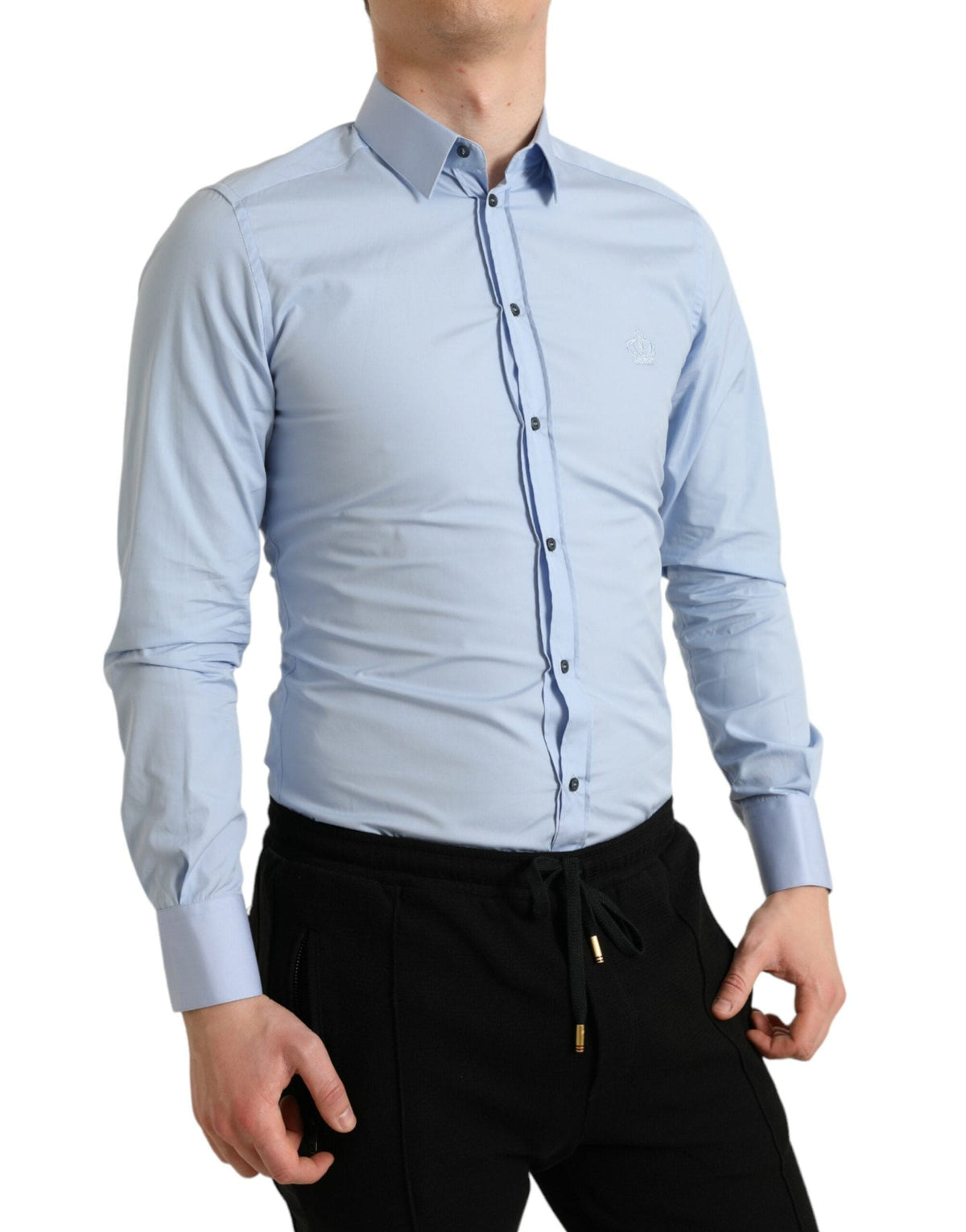 Chemise habillée élégante bleu ciel coupe slim Dolce &amp; Gabbana