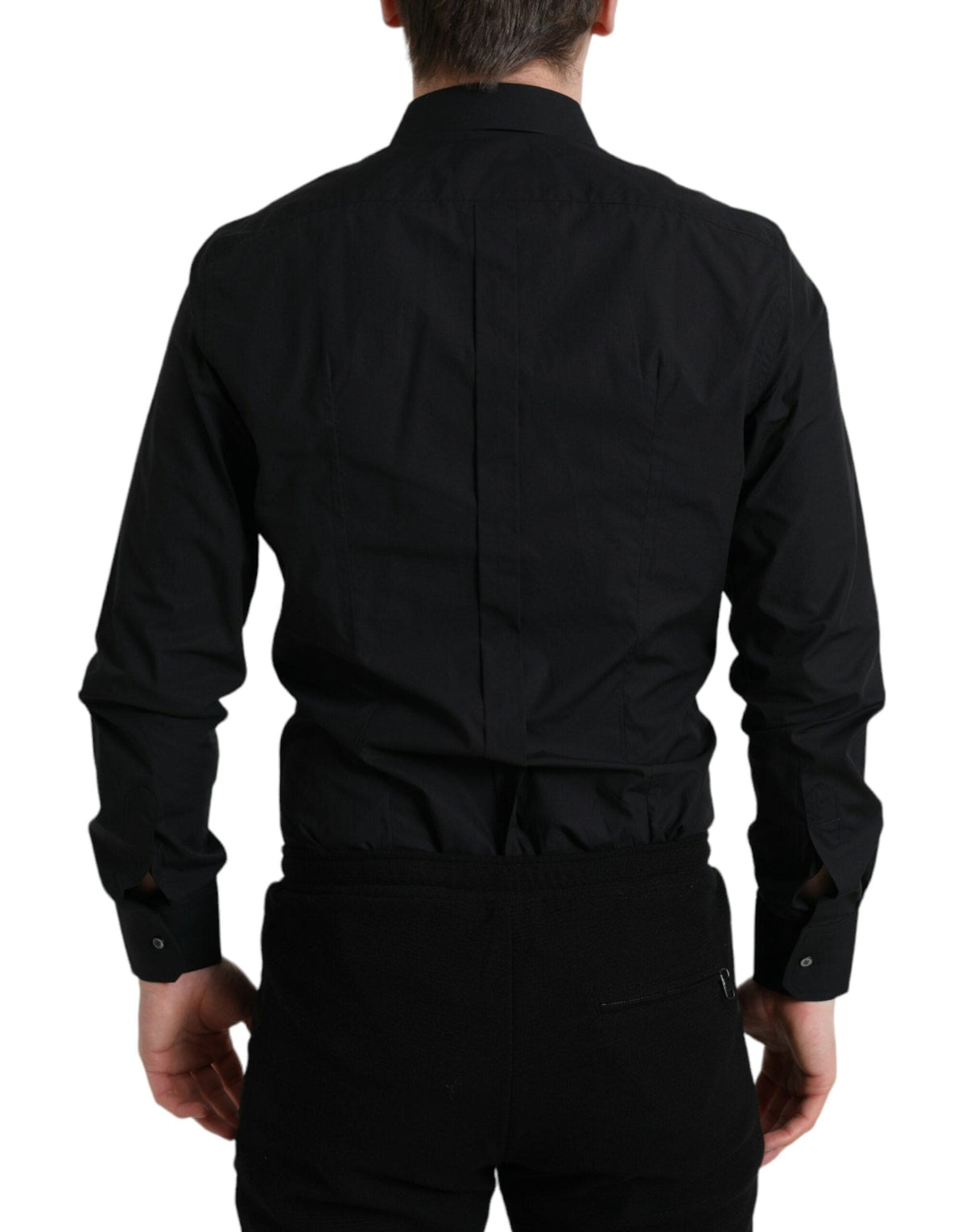 Chemise habillée italienne slim noire élégante Dolce &amp; Gabbana