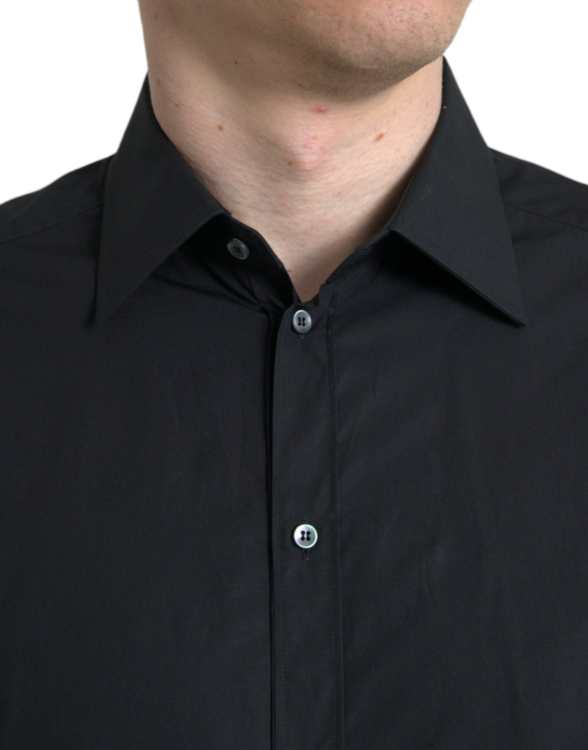 Chemise habillée italienne slim noire élégante Dolce &amp; Gabbana