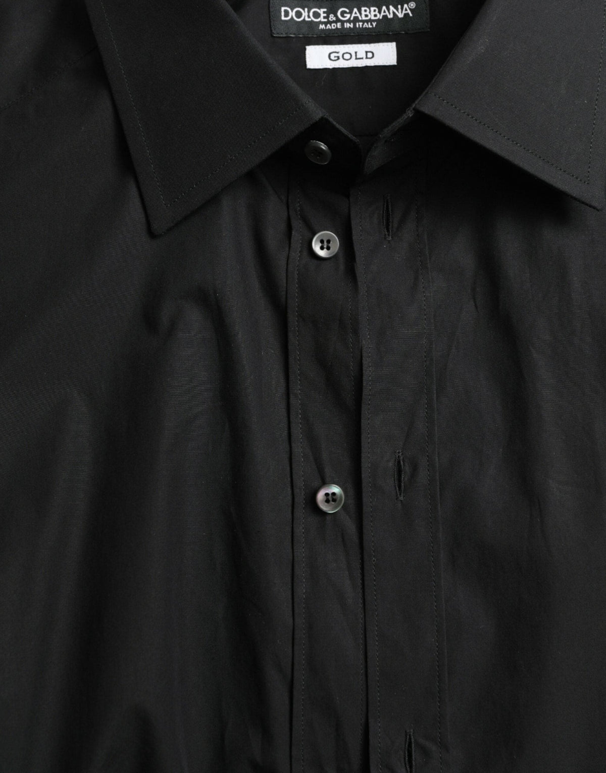 Chemise habillée italienne slim noire élégante Dolce &amp; Gabbana