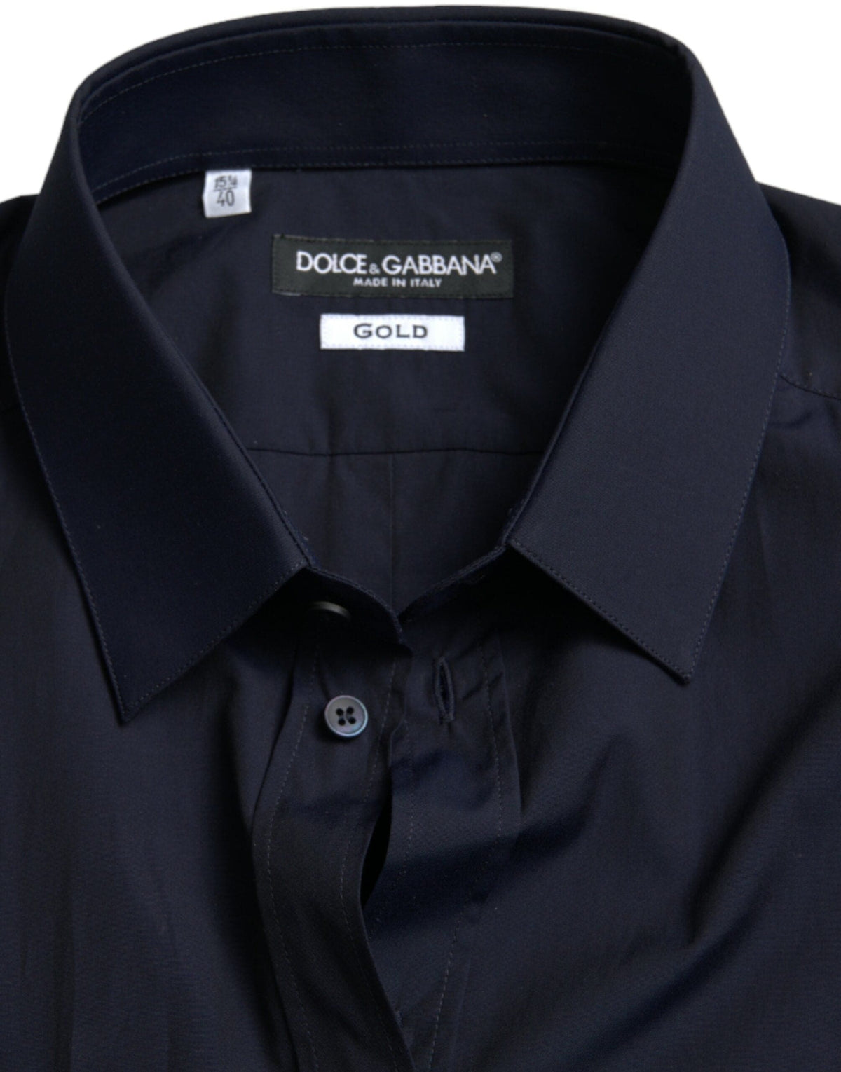 Camisa elegante de vestir en jacquard azul marino de Dolce &amp; Gabbana