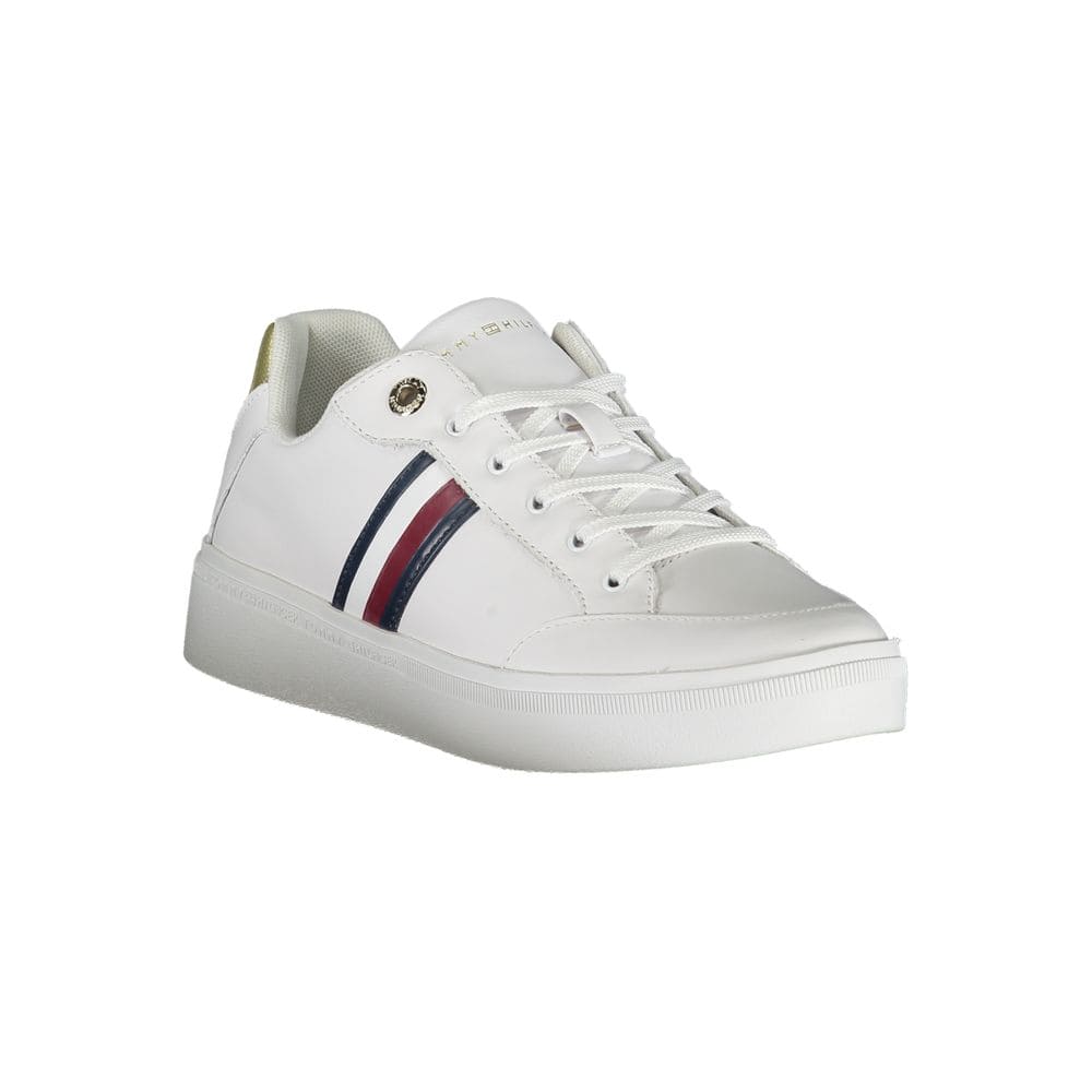 Tommy Hilfiger Sleek White Sneakers with Iconic Contrast Details