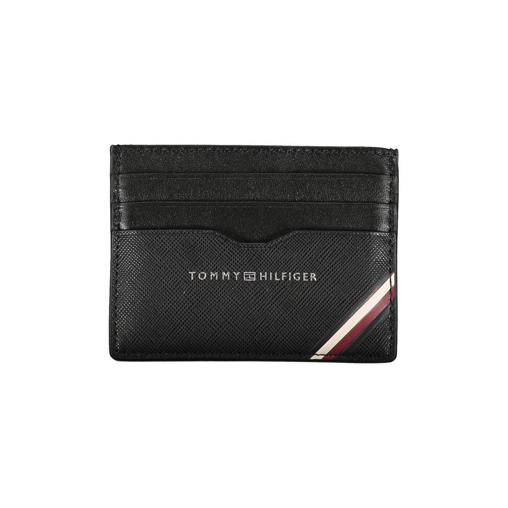 Tommy Hilfiger Sleek Leather Card Holder with Contrast Details