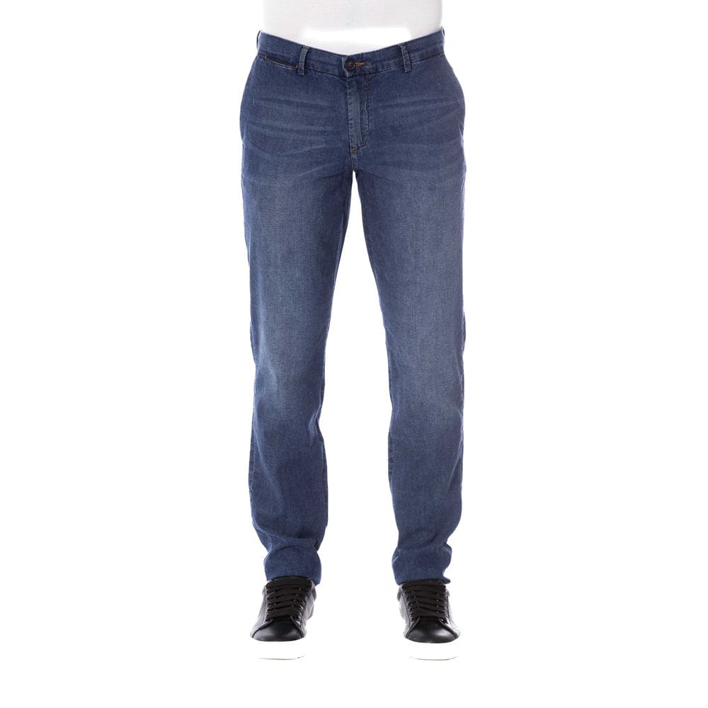 Trussardi Jeans - Denim de coton élégant avec fixations classiques