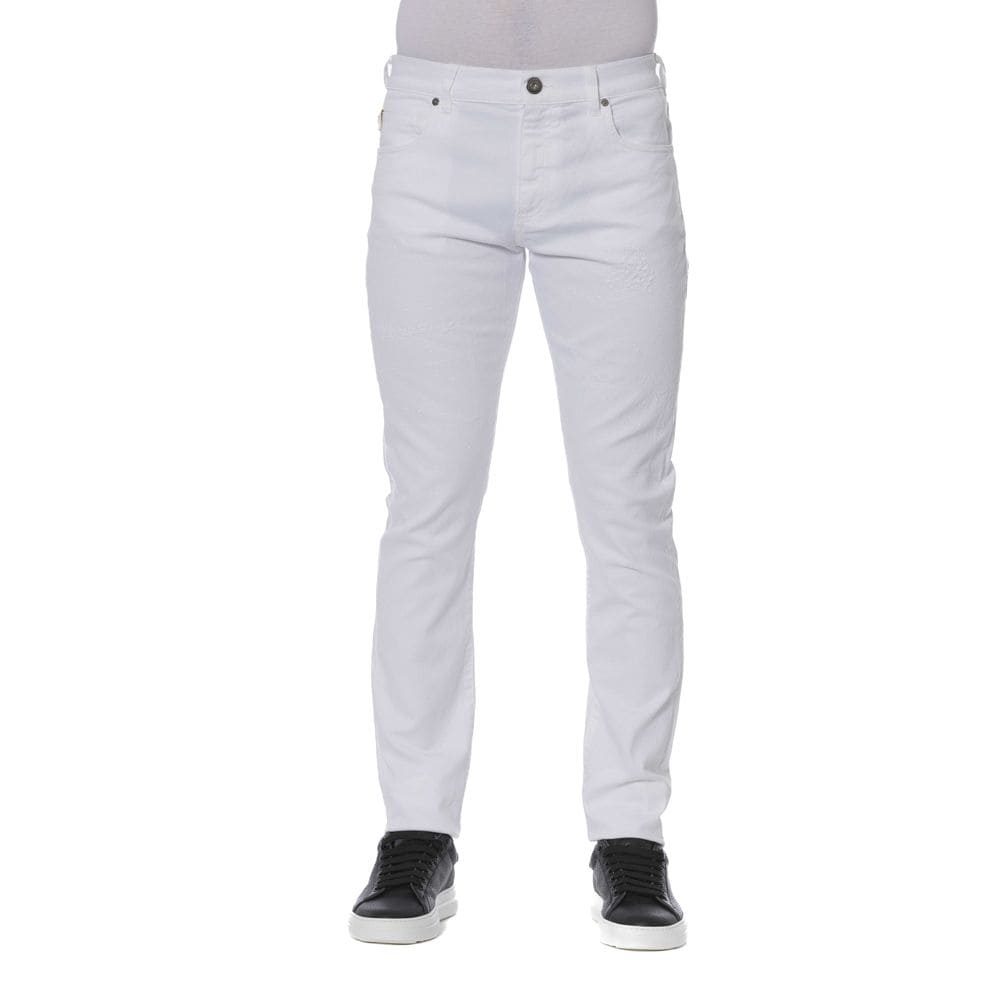 Trussardi Jeans Jean élégant en coton mélangé blanc