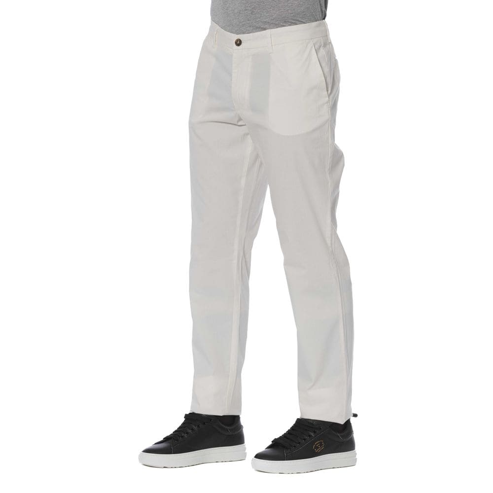 Pantalones elegantes de mezcla de algodón blanco Trussardi Jeans