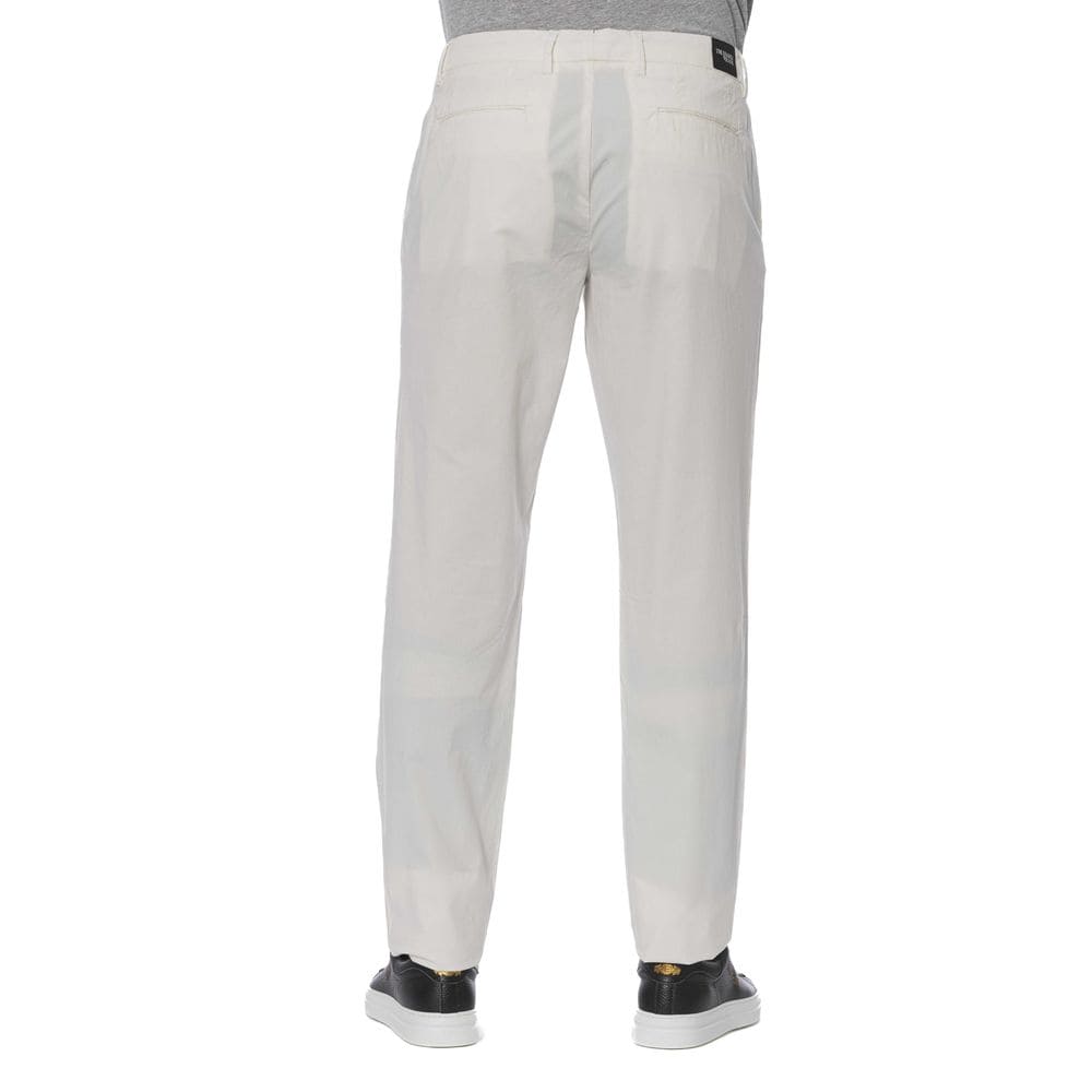 Pantalones elegantes de mezcla de algodón blanco Trussardi Jeans