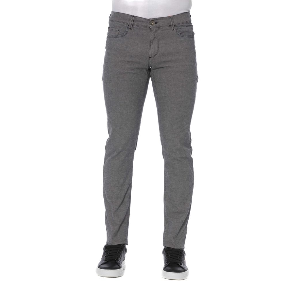 Pantalon élégant en coton mélangé gris Trussardi Jeans