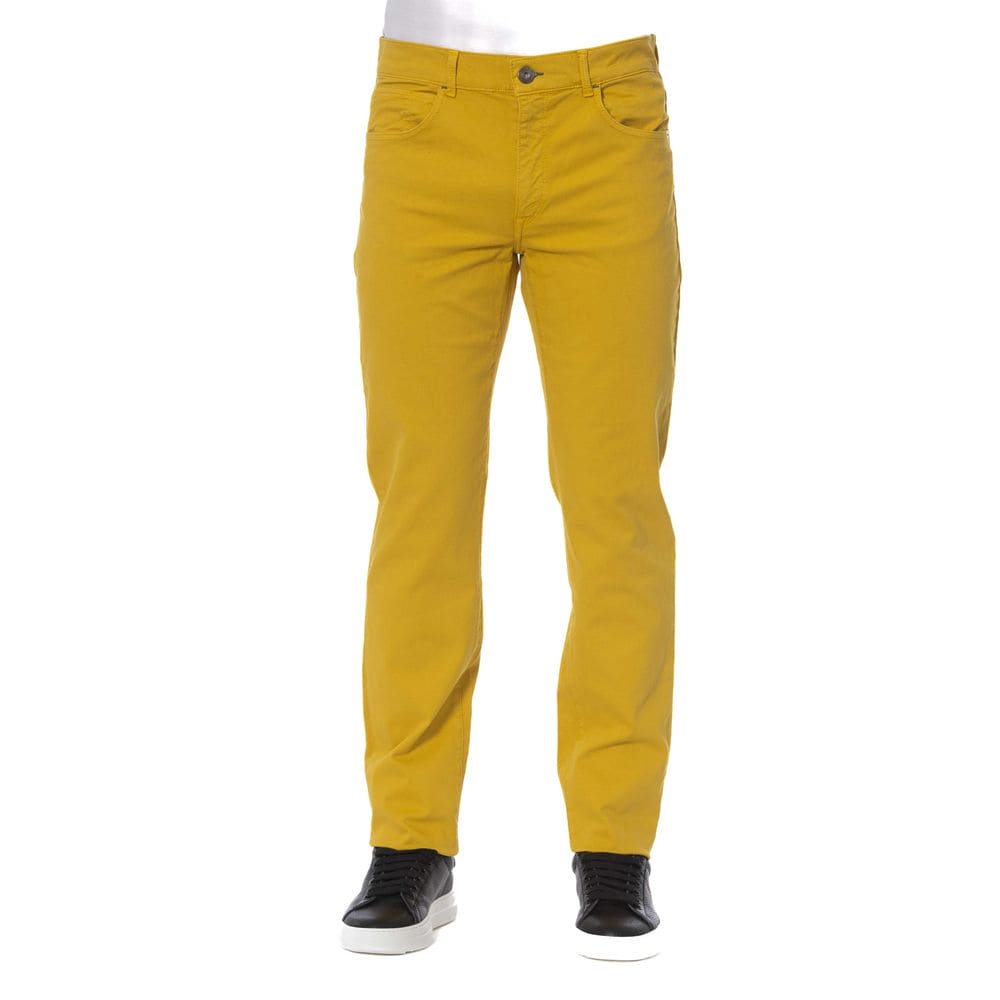 Trussardi Jeans Yellow Cotton Men Pant