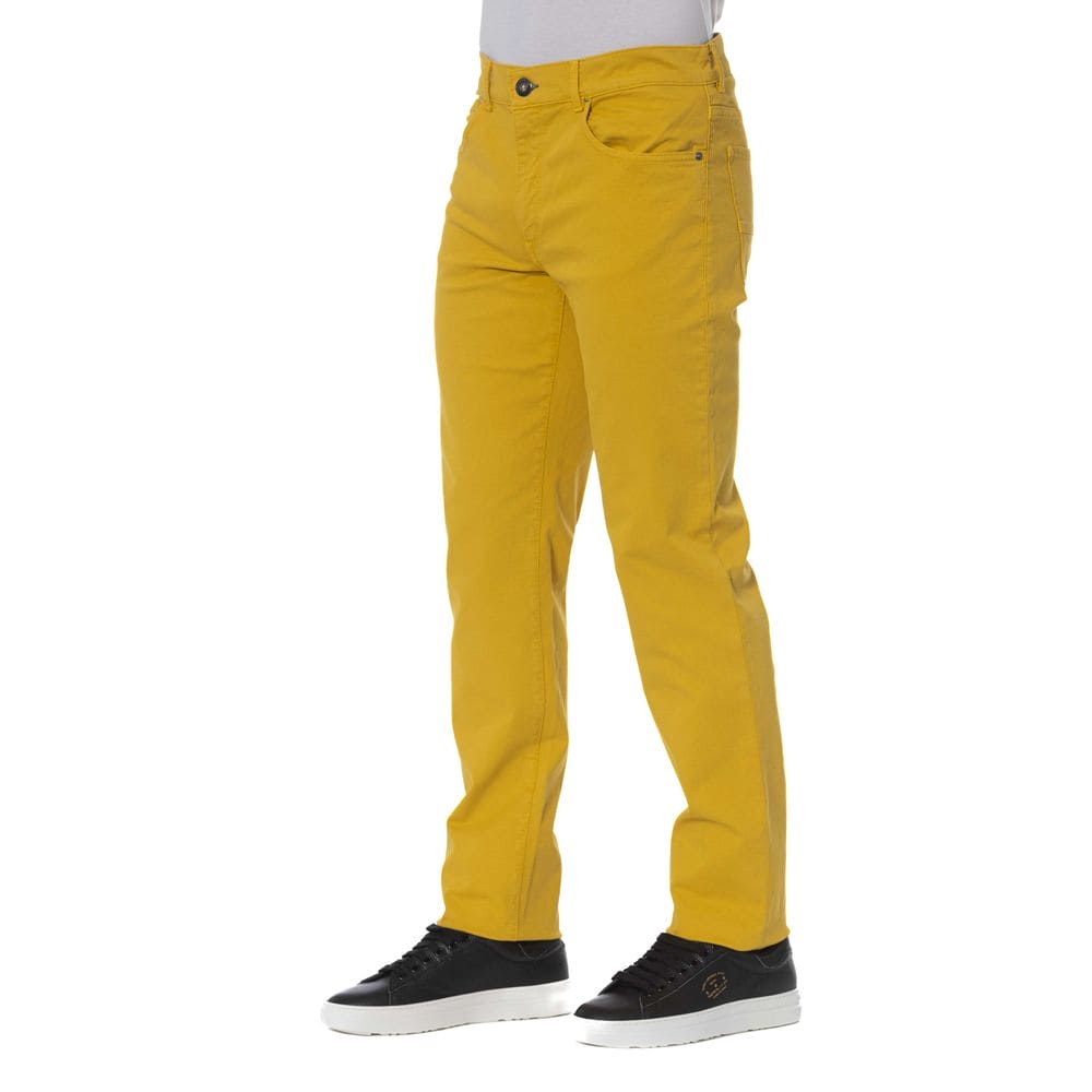 Pantalon élégant en coton mélangé jaune Trussardi Jeans