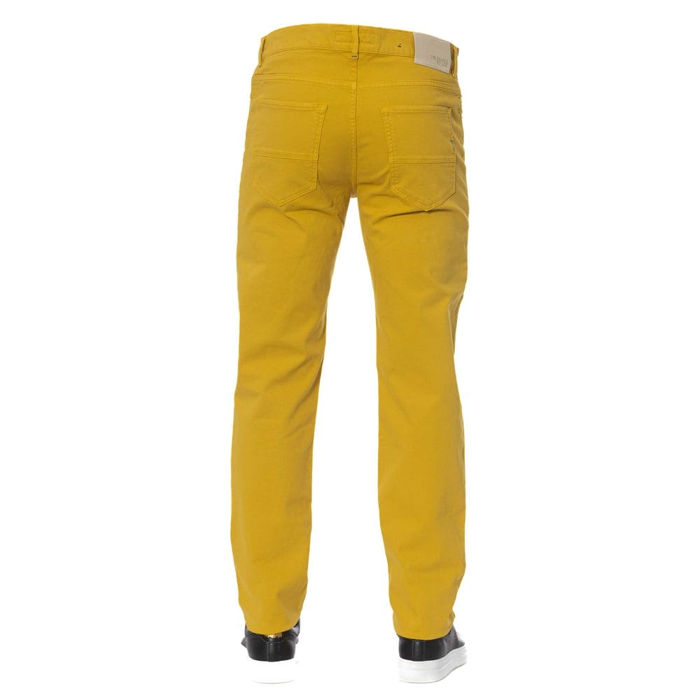 Pantalon élégant en coton mélangé jaune Trussardi Jeans