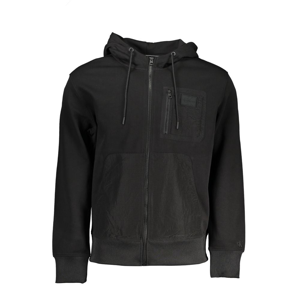 Calvin Klein Sleek Hooded Zip Sweatshirt with Contrasting Details