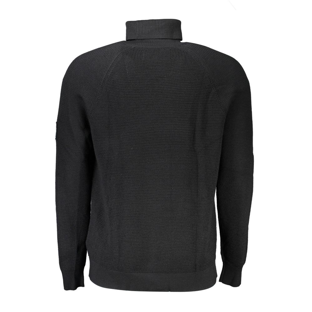 Calvin Klein High Neck Woolen Sweater with Logo Appliqué