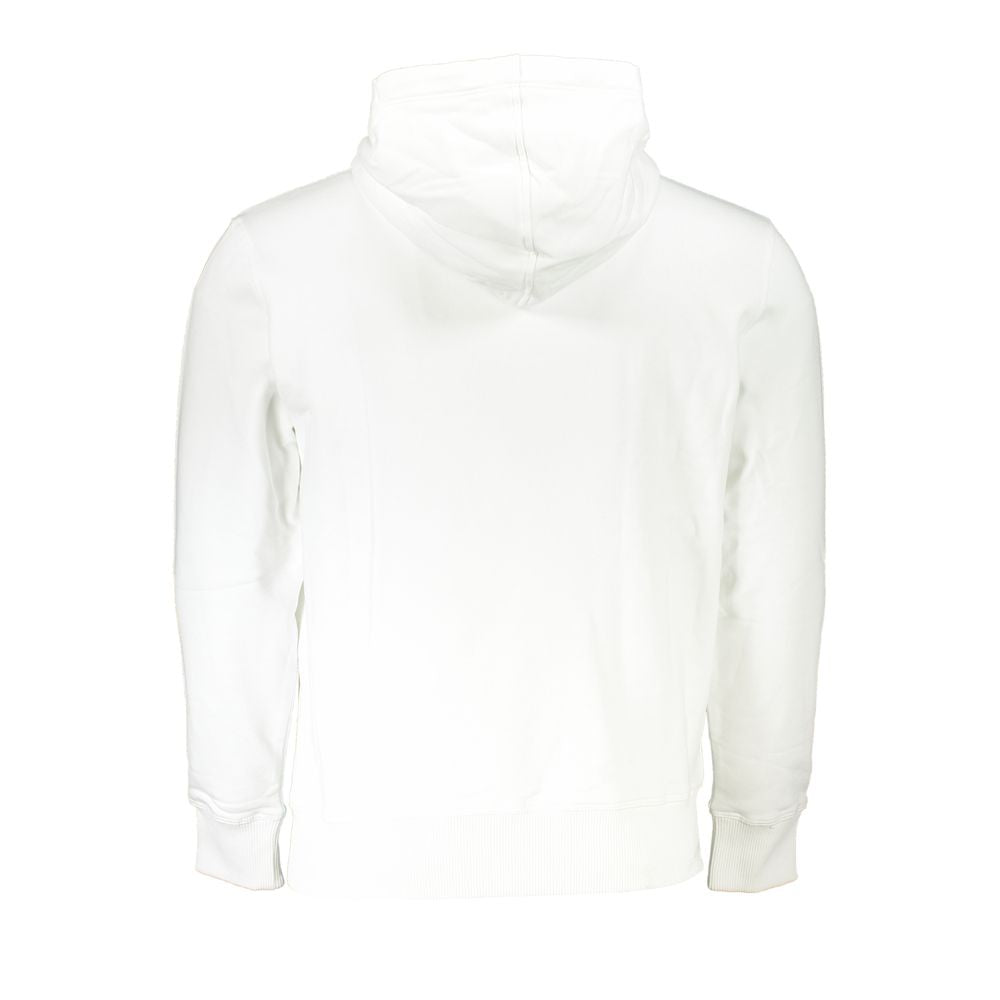 Calvin Klein Chic White Hooded Sweatshirt with Logo Print