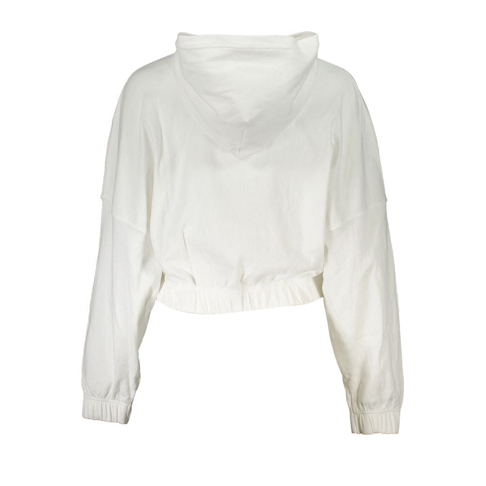 Calvin Klein Chic White Hooded Sweater with Logo Detail