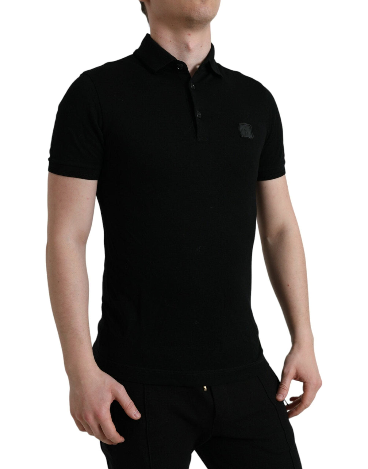 Polo elegante de algodón negro de Dolce &amp; Gabbana