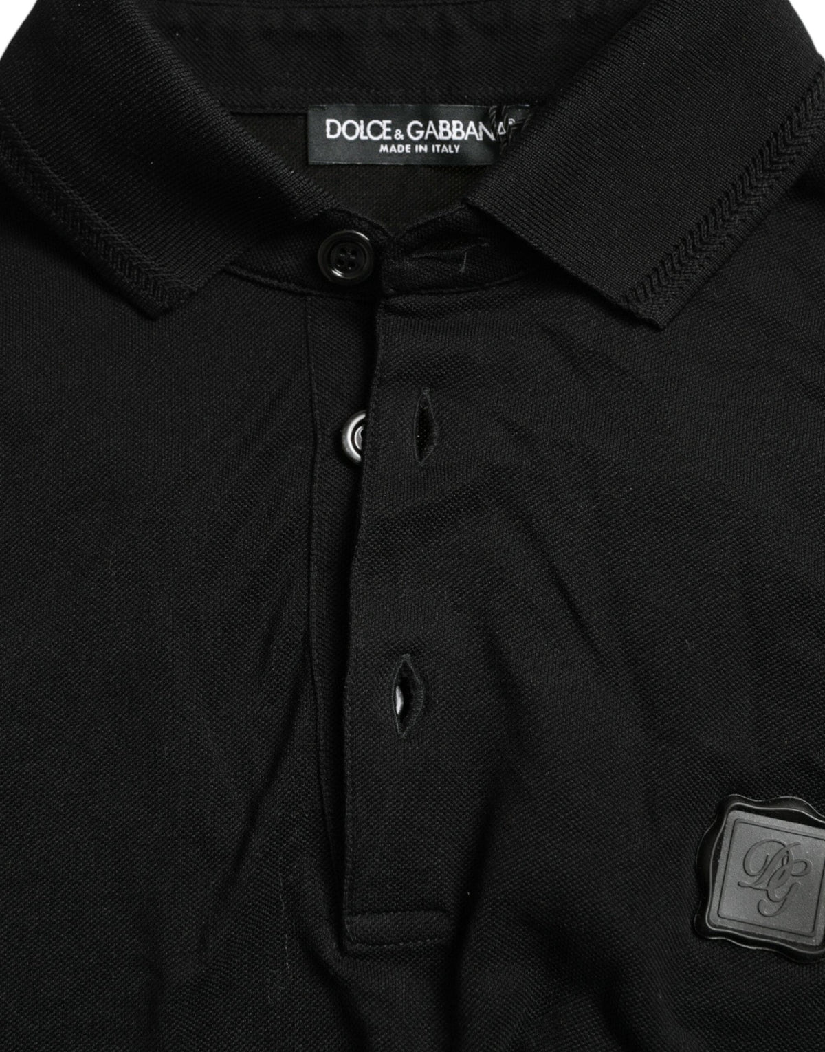 Polo elegante de algodón negro de Dolce &amp; Gabbana