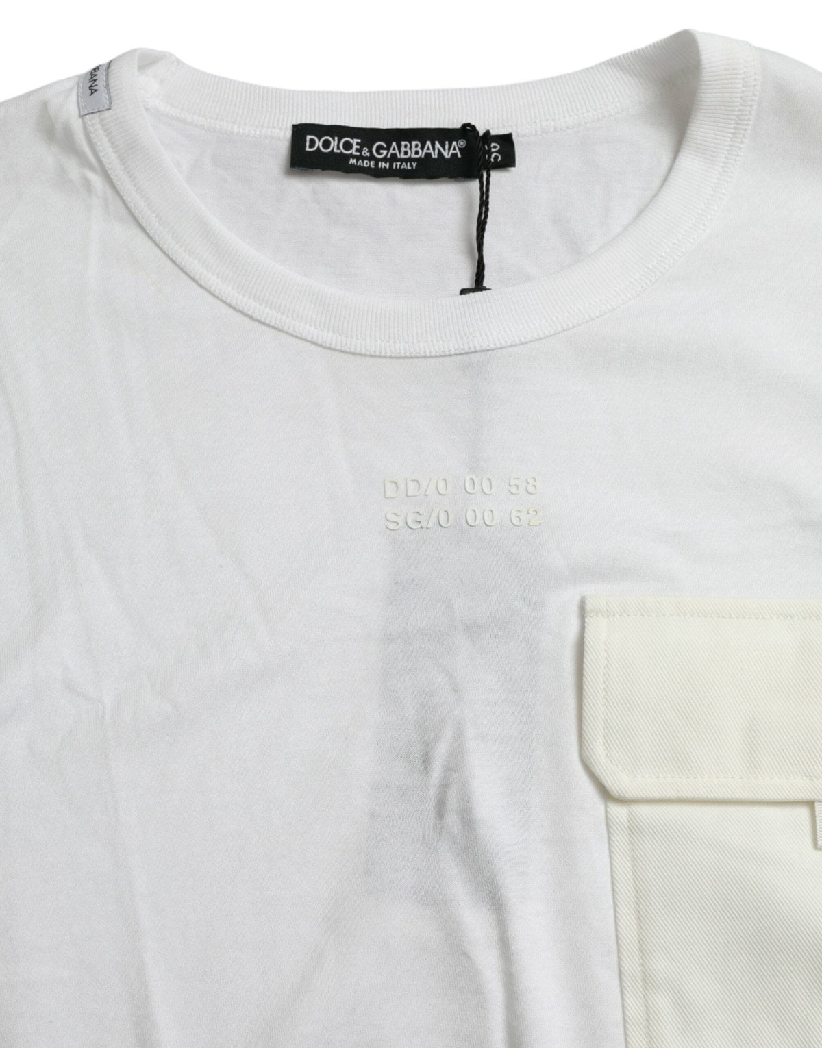 Camiseta elegante de algodón con cuello redondo blanca de Dolce &amp; Gabbana