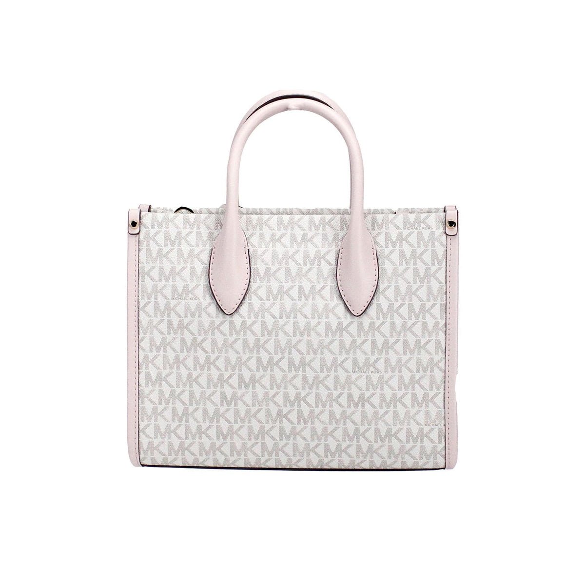 Sac cabas à bandoulière Mirella de Michael Kors en PVC à fermeture éclair sur le dessus, petit format, couleur blush poudré