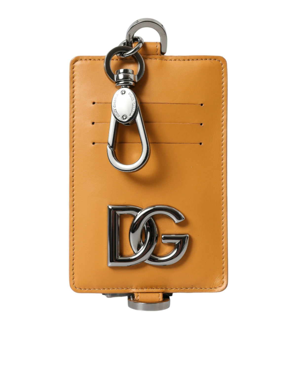 Porte-cartes élégant en cuir de veau orange Dolce &amp; Gabbana