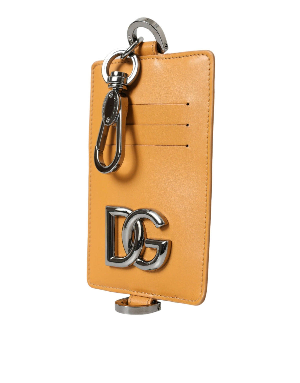 Porte-cartes élégant en cuir de veau orange Dolce &amp; Gabbana