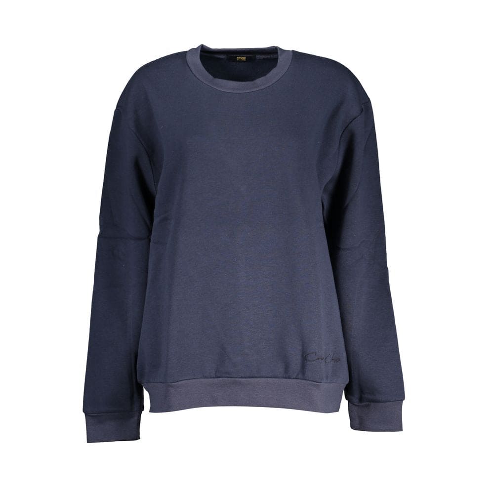 Sweat-shirt en polaire brodé bleu Cavalli Class Chic