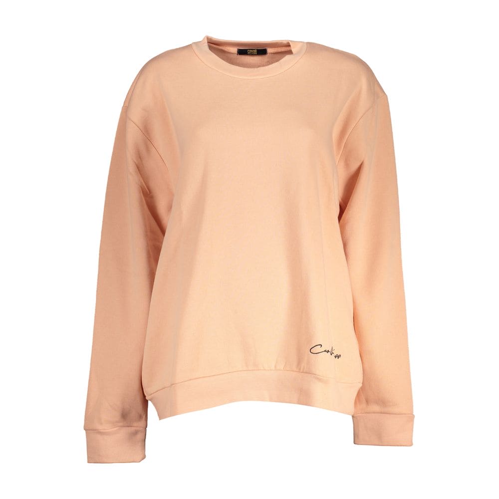 Sudadera elegante de manga larga en polar color rosa de Cavalli Class