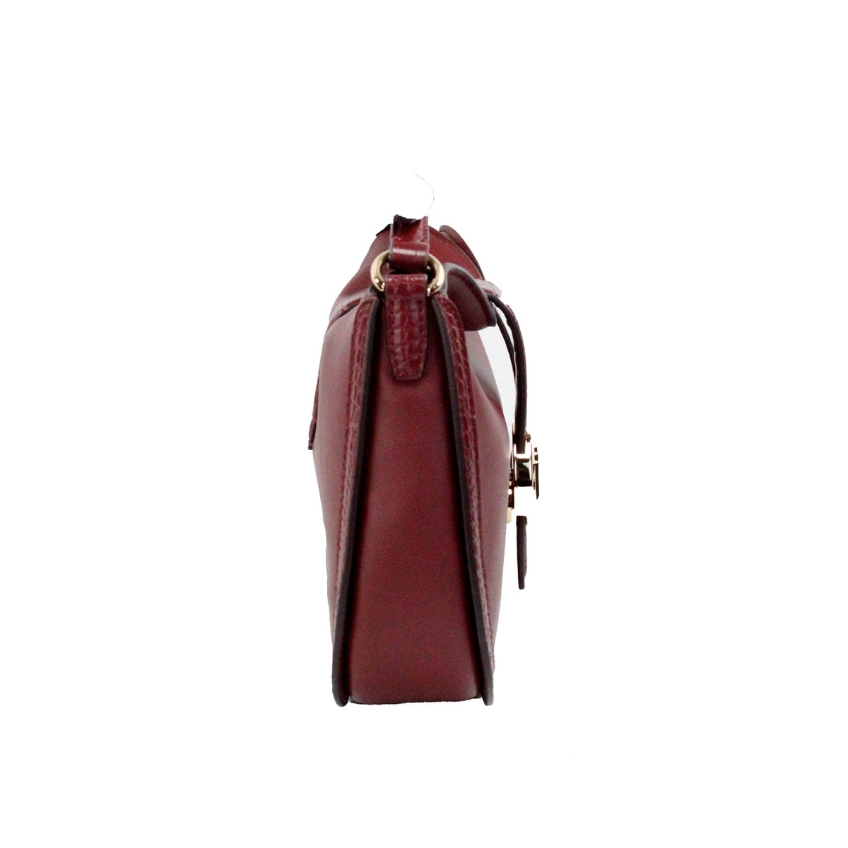 Sac à bandoulière pliable en cuir cerise foncé Michael Kors Gabby Small