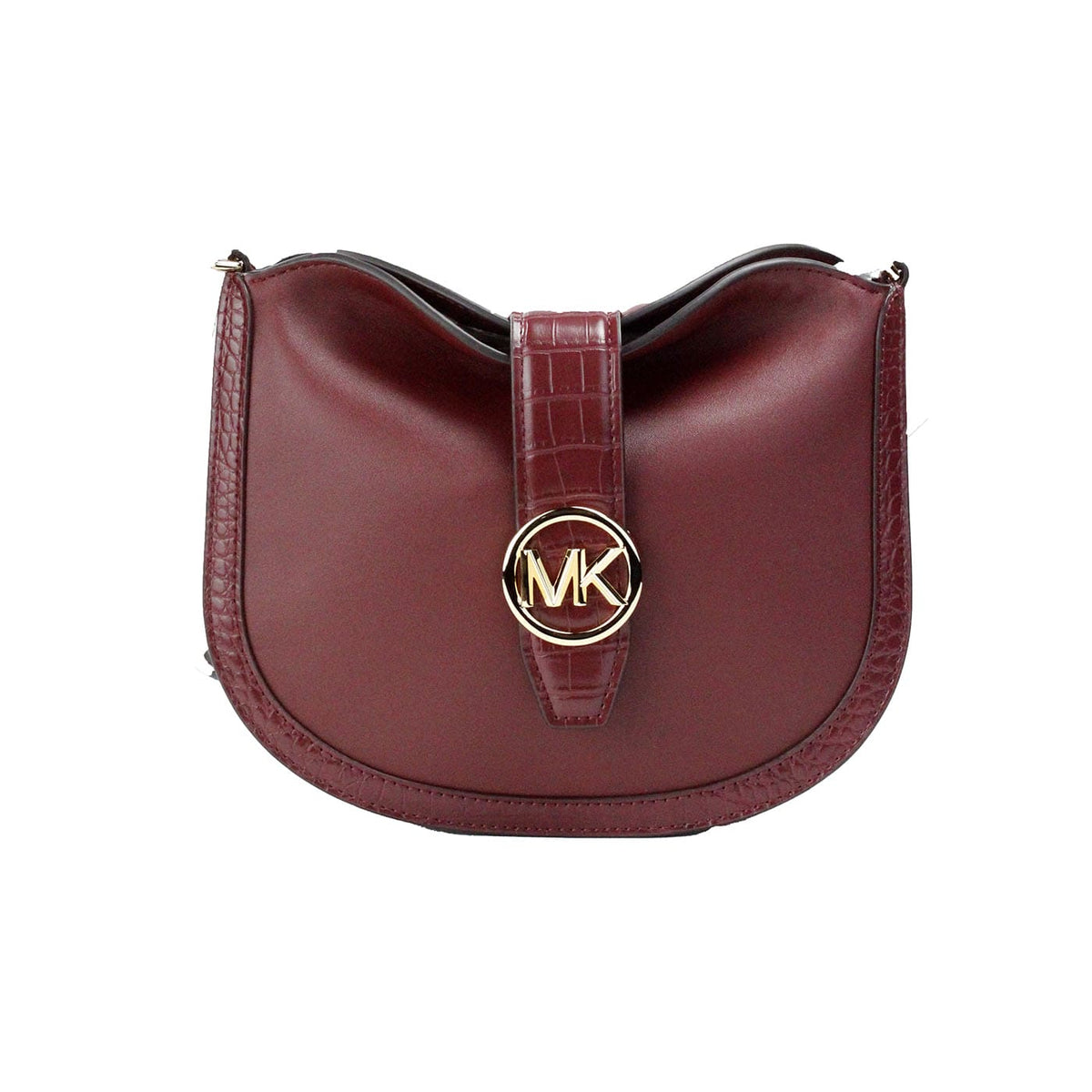 Sac à bandoulière pliable en cuir cerise foncé Michael Kors Gabby Small