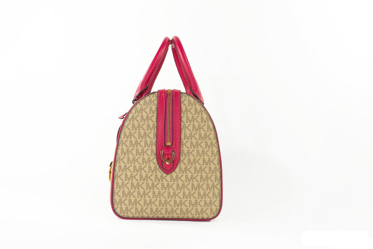 Sac à main Michael Kors Travel Medium Carmine Pink Signature en PVC