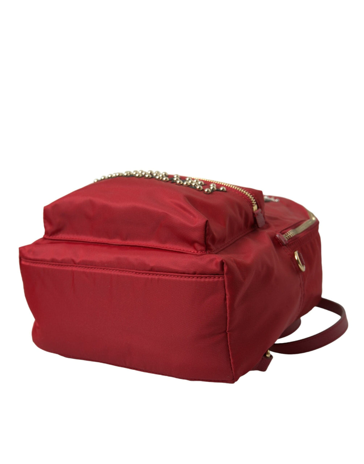 Mochila roja adornada con detalles dorados de Dolce &amp; Gabbana