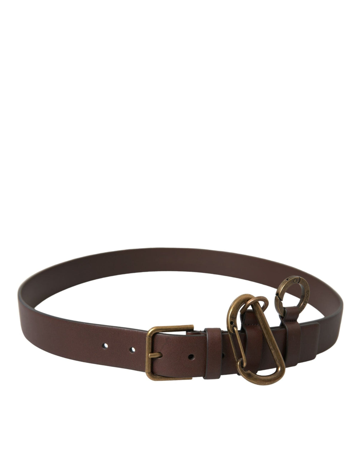 Ceinture élégante en cuir de veau Dolce &amp; Gabbana avec fermeture à boucle en métal