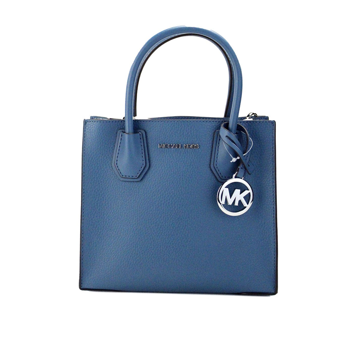 Sac bandoulière Michael Kors Mercer de taille moyenne en cuir galet bleu sarcelle 