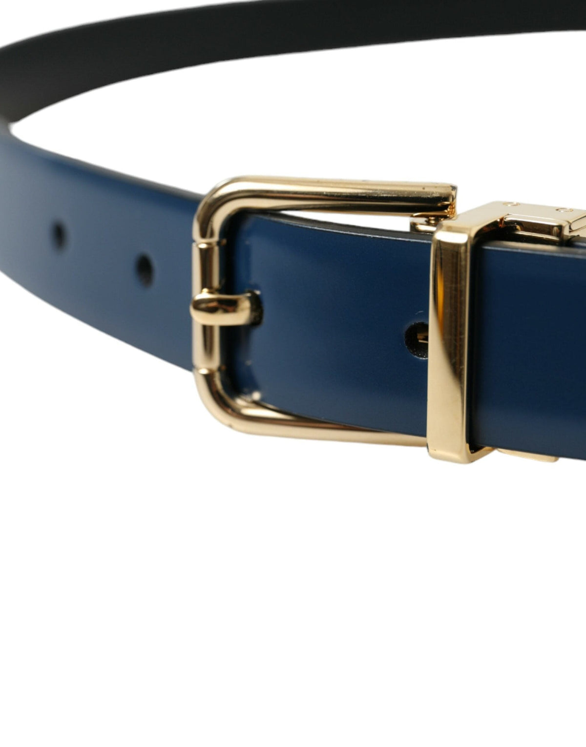 Ceinture élégante en cuir bleu Dolce &amp; Gabbana avec boucle en métal