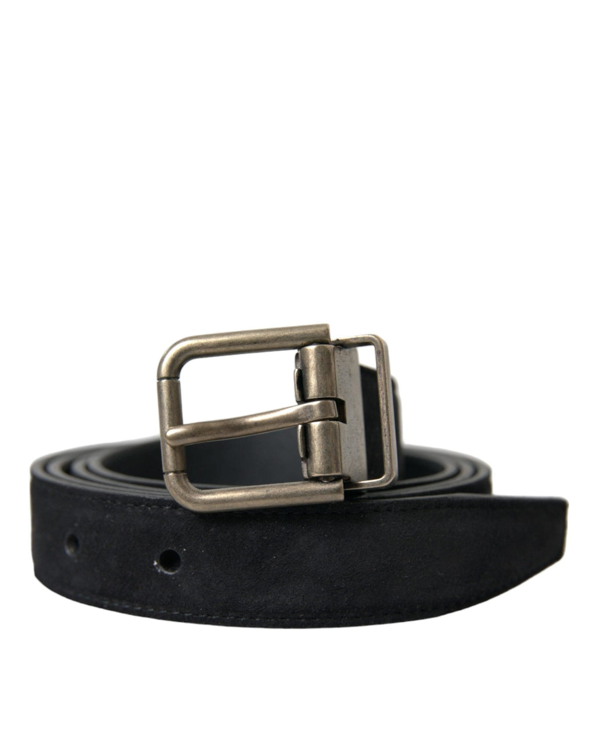 Ceinture élégante en cuir noir Dolce &amp; Gabbana avec boucle en métal