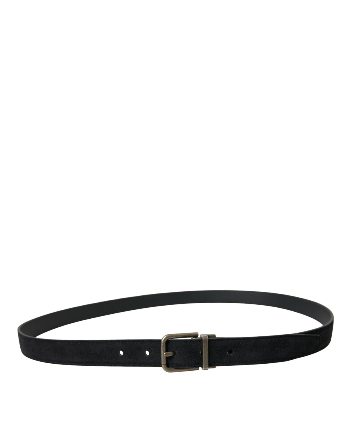 Ceinture élégante en cuir noir Dolce &amp; Gabbana avec boucle en métal