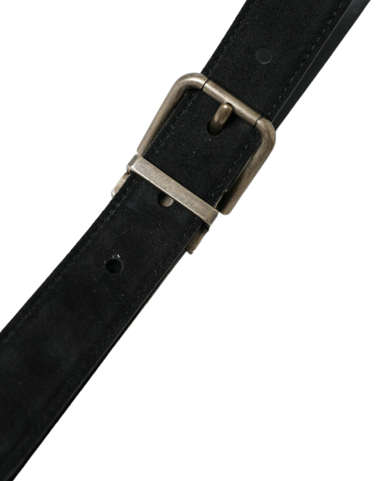 Ceinture élégante en cuir noir Dolce &amp; Gabbana avec boucle en métal