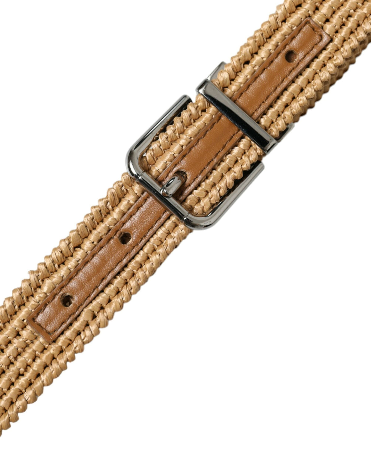 Ceinture en cuir tressé beige élégante Dolce &amp; Gabbana