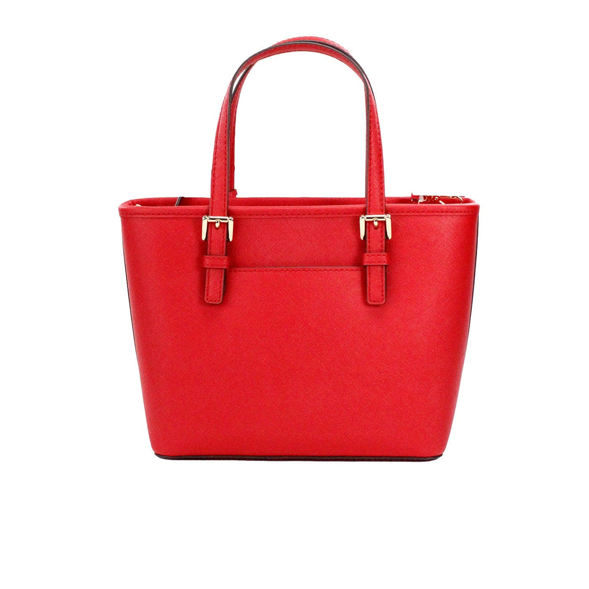 Sac fourre-tout zippé en cuir rouge vif Jet Set XS de Michael Kors