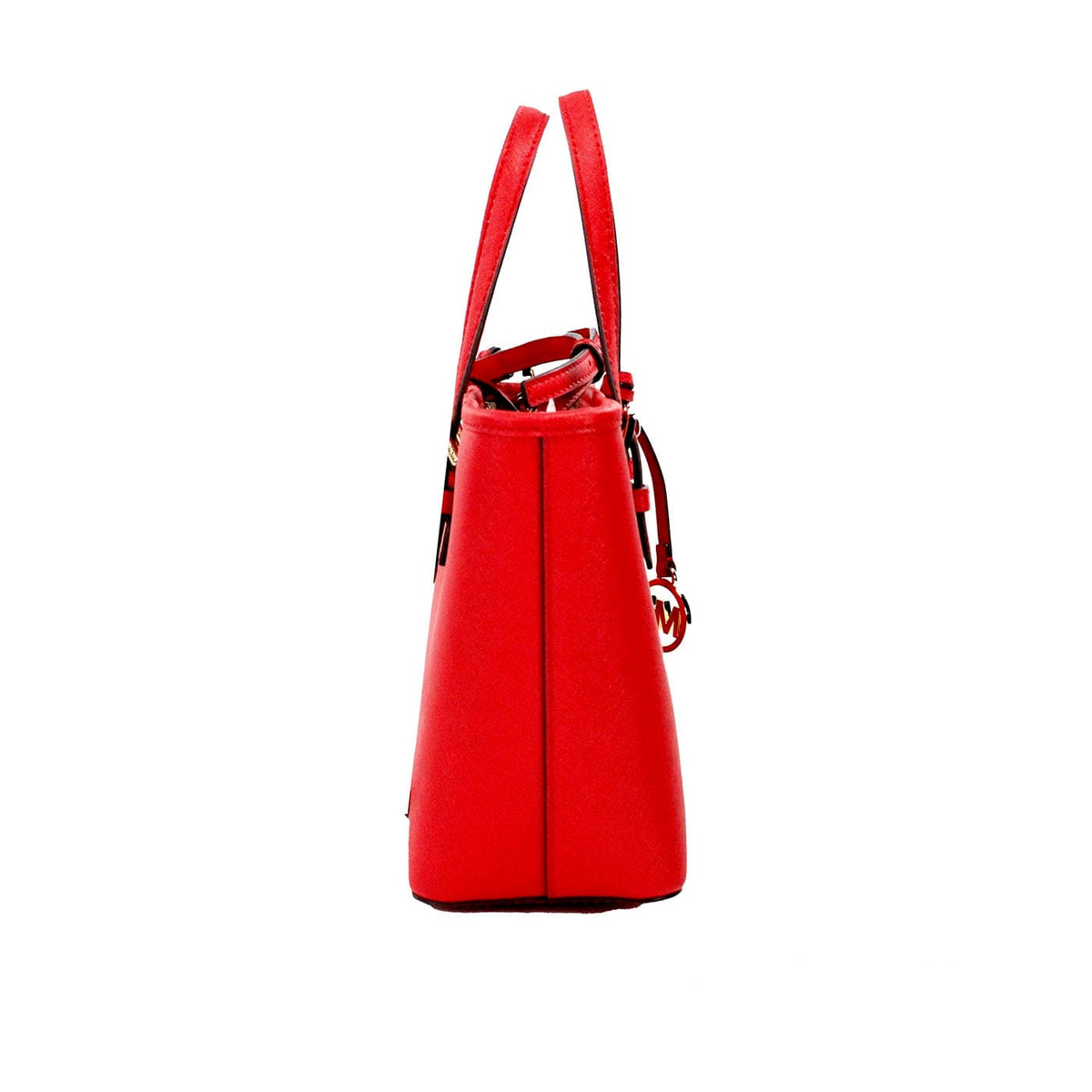 Sac fourre-tout zippé en cuir rouge vif Jet Set XS de Michael Kors