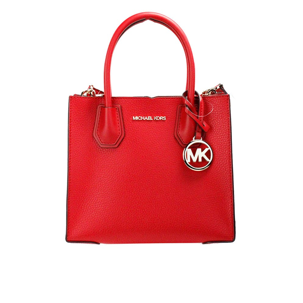 Sac bandoulière Michael Kors Mercer Medium en cuir galet rouge vif