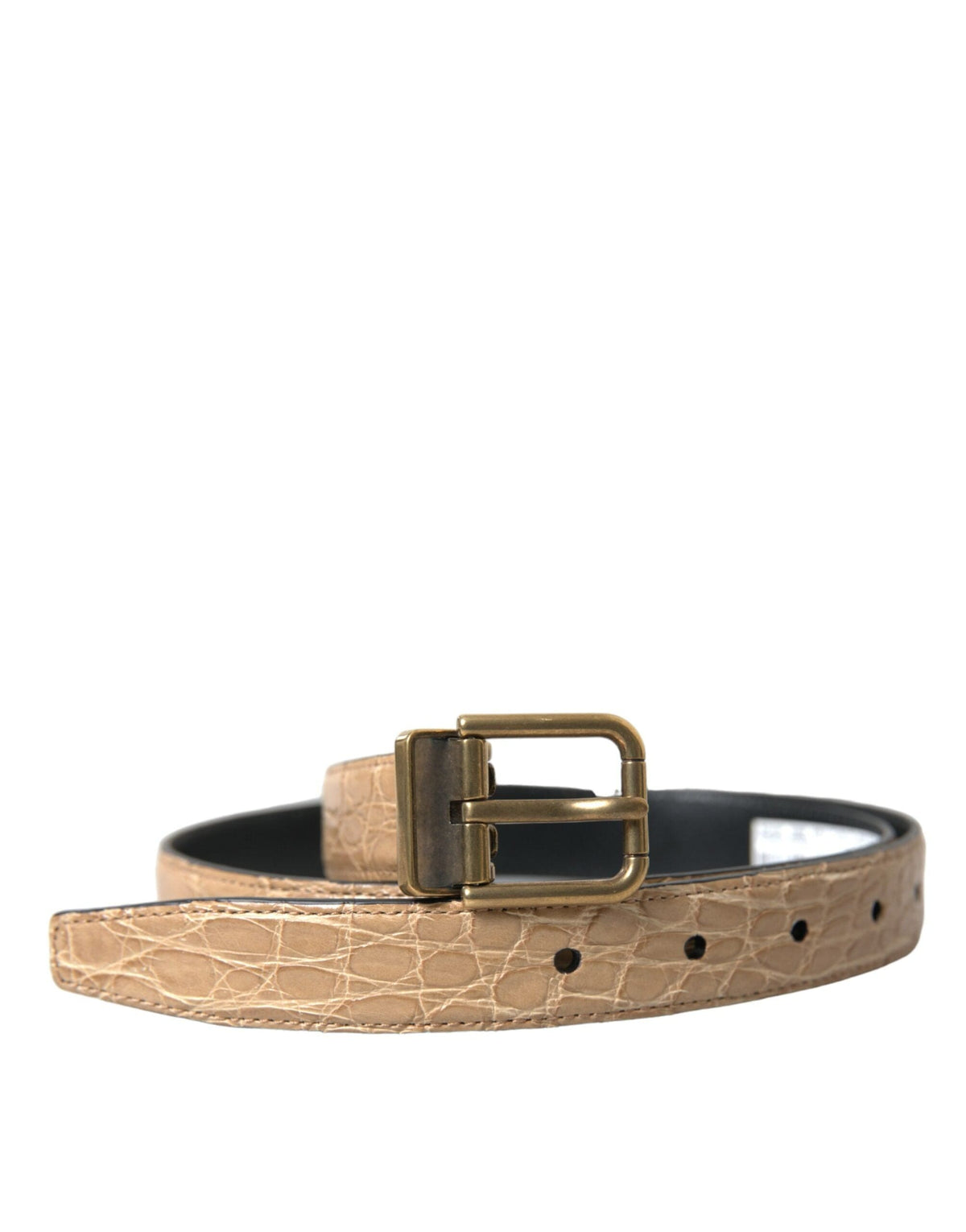 Ceinture élégante en cuir beige Dolce &amp; Gabbana